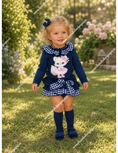Conjunto Faldita Zorrito Marino