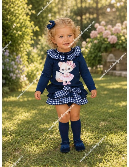 Conjunto Faldita Zorrito Marino
