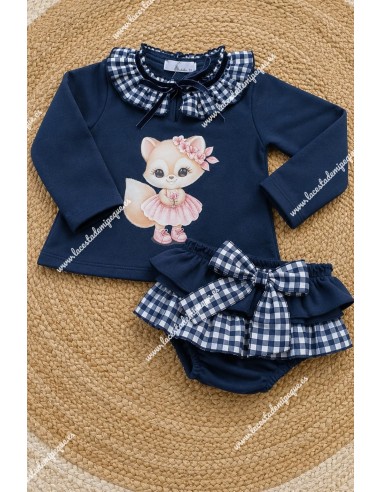 Conjunto Faldita Zorrito Marino