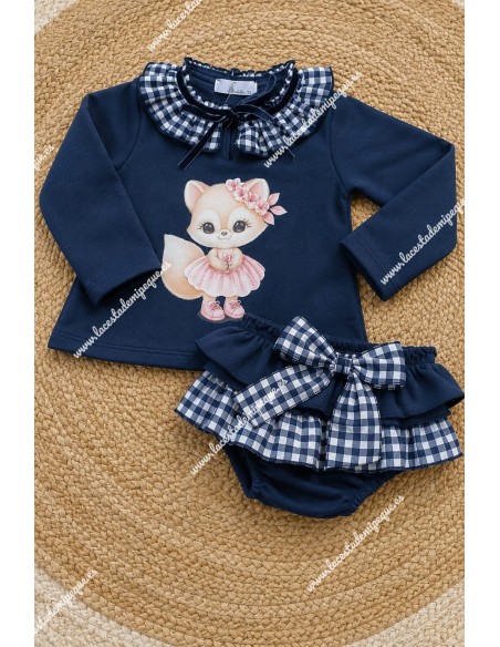 Conjunto Faldita Zorrito Marino