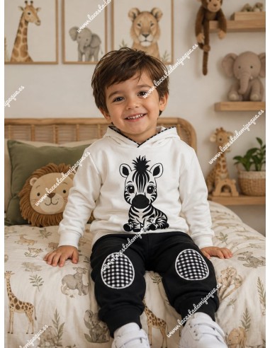 Chandal Cebra Blanco-Negro
