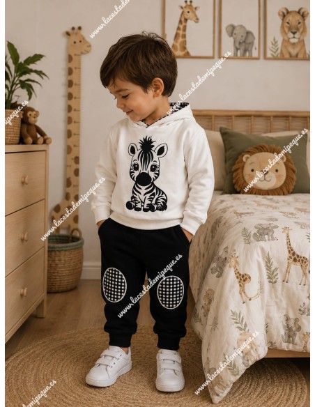 Chandal Cebra Blanco-Negro