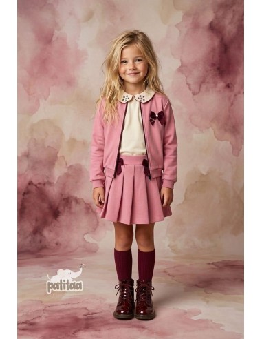 Conjunto Falda Pantalón 3 Piezas Rosa Perla
