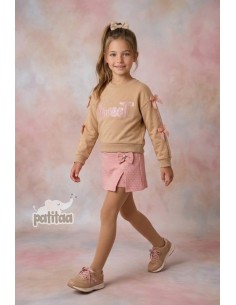 Conjunto Sudadera y Falda Pantalón Sweet Camel-Rosa