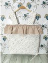 Bolso Panera Cremallera Flores Camel Volante Waffle Camel