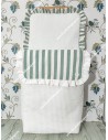 Saco Capazo Desmontable Rayas Verde Emp. Waffle Blanco y Bambula Blanca