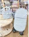 Pack Bolso y Saco Universal Rayas azul