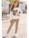 Conjunto Leggings Crudo-Camel Corazones Animal Print