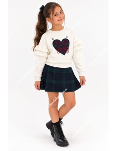 Conjunto Sudadera y Falda Pantalón Just Love Cuadros