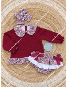 Conjunto Faldita y Sudadera Mezclilla Granate Mariela 2