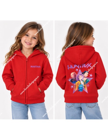 Sudadera Capucha roja Básica K-Pop con nombre