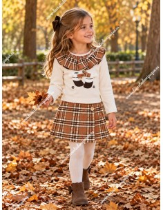 Conjunto Falda Pantalón Botitas Escocia