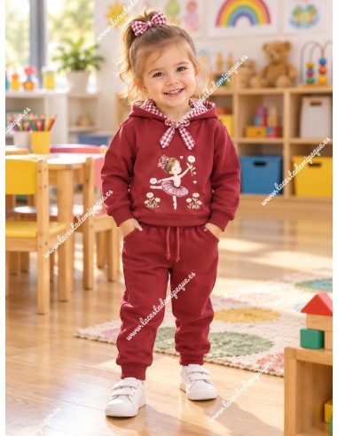 Chandal Bailarina Burdeos Capucha