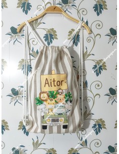 Mochila Tipo Talega Rayas Visón Personalizada