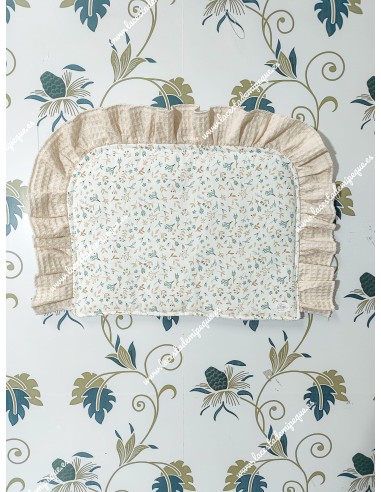 Salvababas Capazo Flores Camel Volante Waffle Beige
