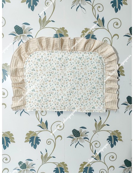 Salvababas Capazo Flores Camel Volante Waffle Beige