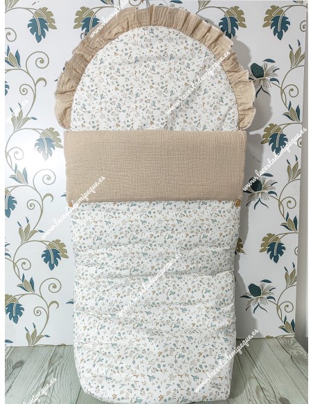 Saco Universal Flores Camel Combinado con bambula lino