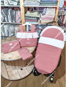 Bolso pocket cremallera Vichy Rojo cuadro pequeño Volante plumeti 2