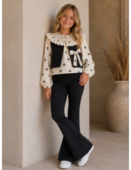 Conjunto 3 Piezas Blusa, Pantalón y Chaleco Alma