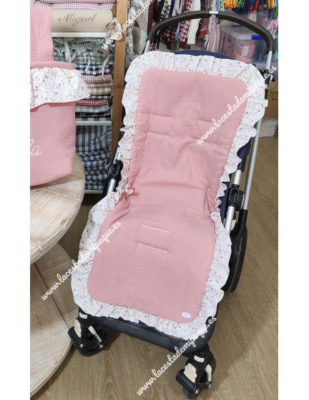 Funda Universal Bambula Rosa Volante Flores Otoñales en tonos rosa