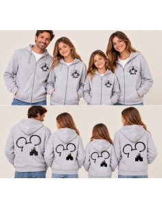 Sudadera Cremallera y Capucha Gris Disney