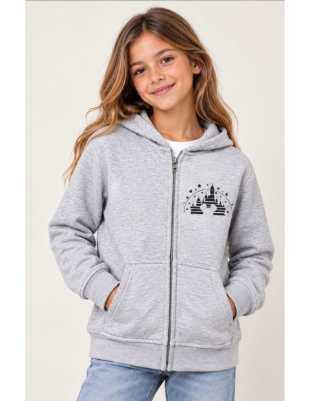 Sudadera Cremallera y Capucha Gris Disney