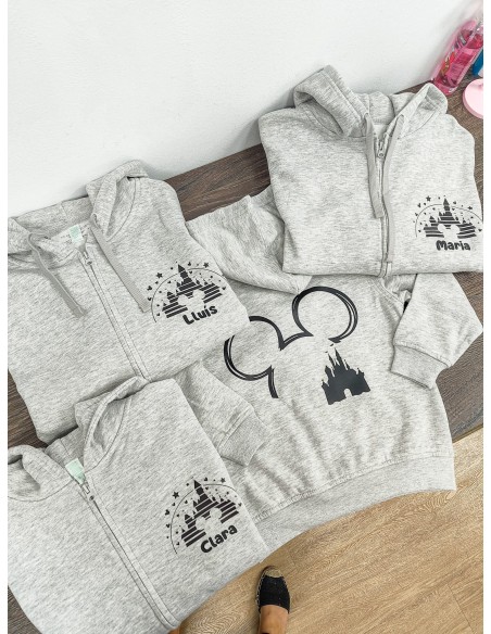 Sudadera Cremallera y Capucha Gris Disney