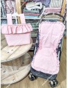 Bolso Pocket Cremallera y Funda Universal Loneta Rosa Estrellas Volante
