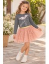 Conjunto Camiseta Bailarina y Falda Tul Topos