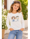 Camiseta Manga Larga Blanca Chicas Newness