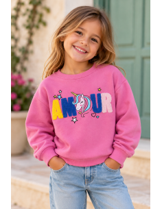 Sudadera Rosa Amour Unicornio Newness