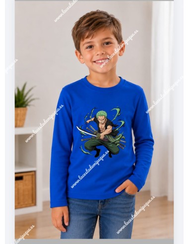 Camiseta manga larga azul eléctrico