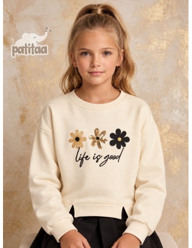 Conjunto Falda Pantalón Life Is Good Beige-Negro