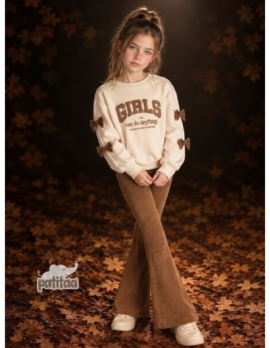 Chándal Girls Beige-Camel