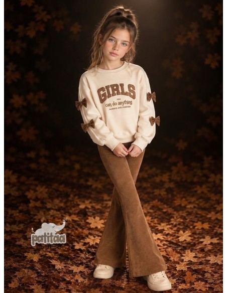 Chándal Girls Beige-Camel