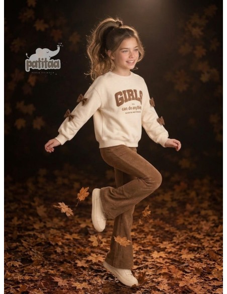 Chándal Girls Beige-Camel