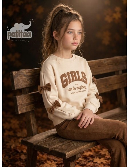 Chándal Girls Beige-Camel