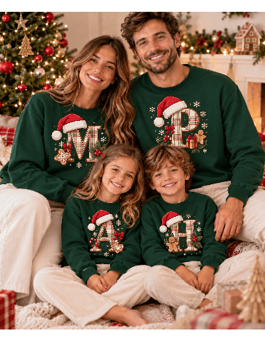 Sudadera Verde Navidad Inicial Infantil