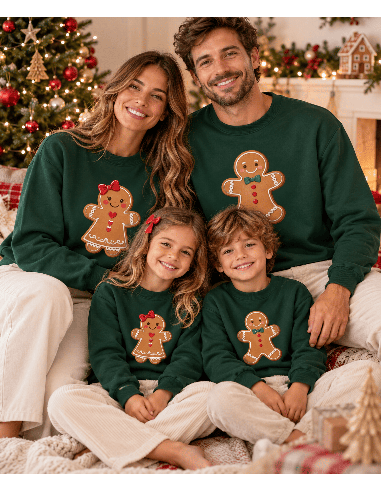 Sudadera Verde Navidad Jengibre Infantil