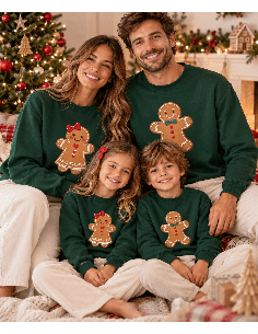 Sudadera Verde Navidad Jengibre Adulto