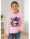 Camiseta Rosa M/L Hello Kitty Halloween