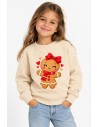 Sudadera Beige Navidad Galleta-Bufanda Infantil