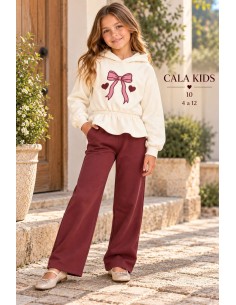 Chándal Lazo Beige-Burdeos Cala Kids
