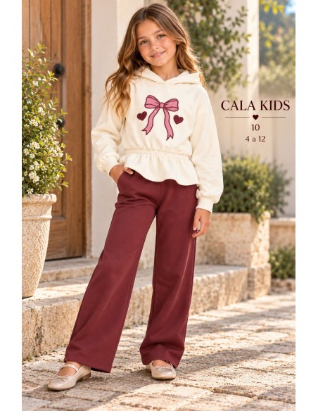 Chándal Lazo Beige-Burdeos Cala Kids