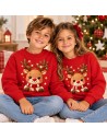 Sudadera Roja Navidad Ciervo Infantil Unisex