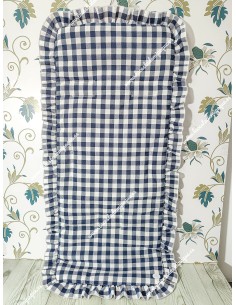 Funda Universal Vichy Marino cuadro mediano con volante a todo alrededor