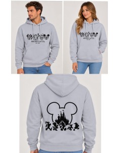 Sudadera Canguro y Capucha Gris Plata Disney Adulto Unisex