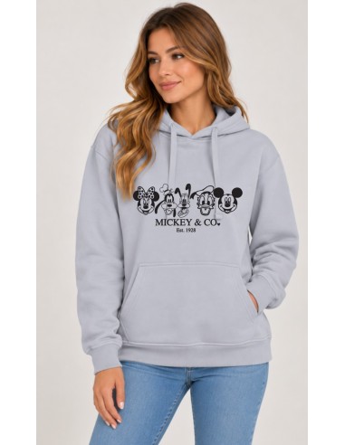 Sudadera Canguro y Capucha Gris Plata Disney Adulto Unisex